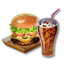 ハンバーガーとコーラ